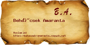 Behácsek Amaranta névjegykártya